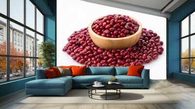 A bowl of adzuki bean isolated on white background  Wall mural