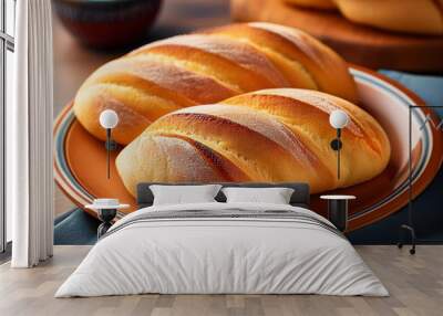 cuban bread on a plate Wall mural