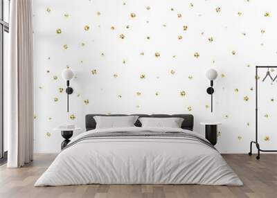 Abstract dotted glitter gold snow seamless vector pattern. Shimmer circles background texture. Wall mural