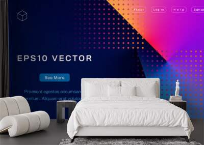 Abstract Colorful Landing Page Template. Aspect Ratio 16:9. EPS 10 Vector. Wall mural