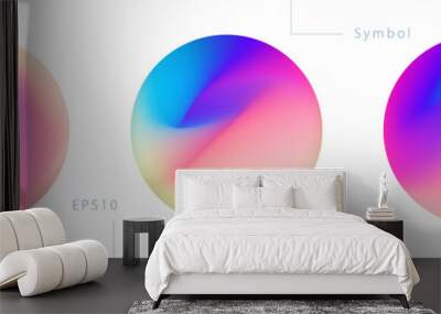 Set of Colorful Circle Graphic Elements on White Background. Abstract Vector Symbols. Wall mural