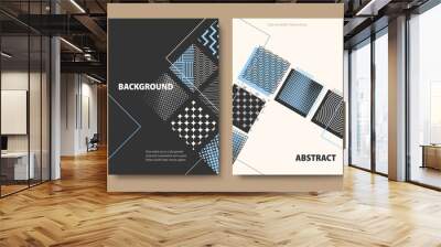 Set of Geometric Backgrounds. Collage Style Cover Design Templates. Vector Flat Illustration. Wall mural