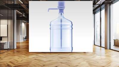 Vector pump water cooler. Big transparent portable water bottle. Wall mural