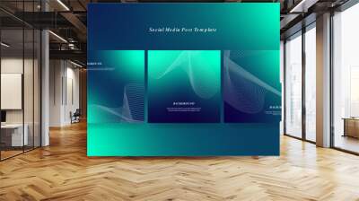 Green Gradient Abstract Social Media Post Template Wall mural