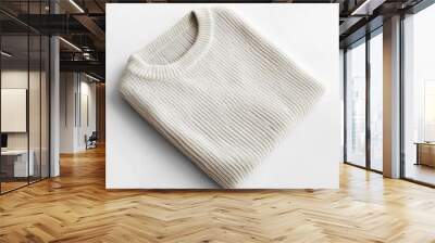  Minimalist sweater mockup, folded neatly on a white background, seamless design, showcasing texture and fabric details Wall mural