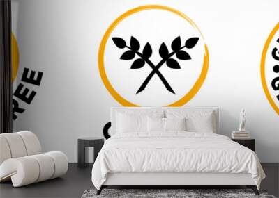 Gluten free icon in 3 options. Vector file. Wall mural