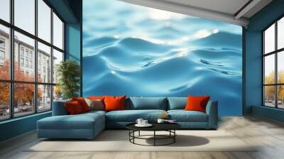 Blurred water surface texture with realistic patterns, natural colors, and soft lighting for seamless design Wall mural