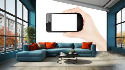 Female hand holding smart phone Wall mural