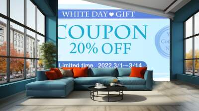 20%offのホワイトデークーポン（ベクター） Wall mural