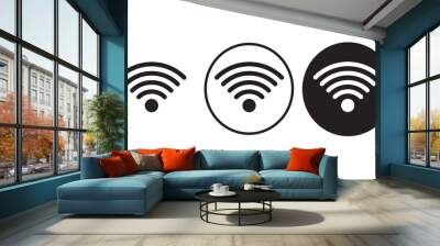 

wifi icon black outline logo for web site design 
and mobile dark mode apps 
Vector illustration on a white background Wall mural