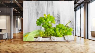 Still life fruit bottlle wine grapes Wall mural