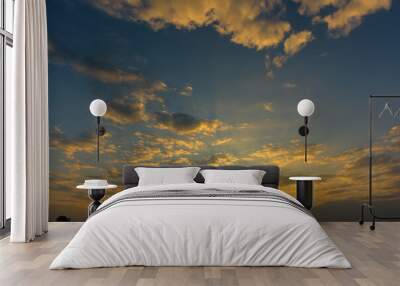 Beautiful clouds and sunset sky background Wall mural