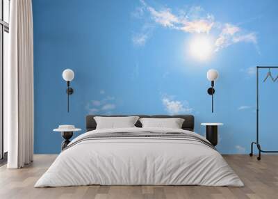 Blue sky with clouds. Looking up view Wall mural