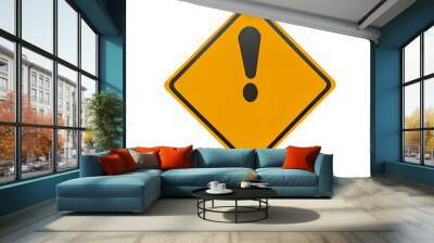 Caution sign with black color and yellow background Wall mural