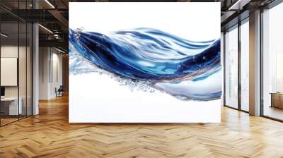 A flowing wave of clear blue water, capturing movement and light, creates an elegant and refreshing visual of nature’s beauty. Wall mural