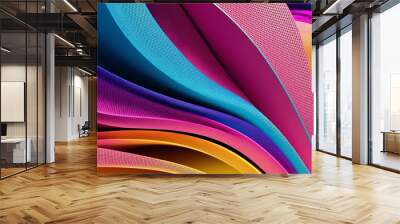 Abstract wavy patterns in vibrant digital background (24) Wall mural