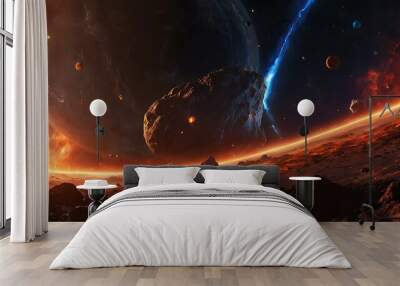 Digital artwork depicting a dramatic space scene (8) Wall mural