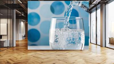 Water purification concept showcasing clean and tasty water, emphasizing the importance of safe drinking water through advanced filtration and purification technologies for health and wellness (23) Wall mural