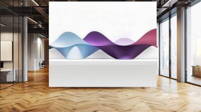 Cardiogram graph, sound wave, abstract image of healthcare on a white background (23) Wall mural