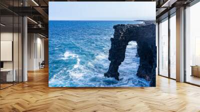 Hōlei Sea Arch is a 90-foot (27-meter)-high natural arch located in Hawaii, on the southern coast of the Big Island, south of Kīlauea. natural bridge of lava cliffs. Wall mural