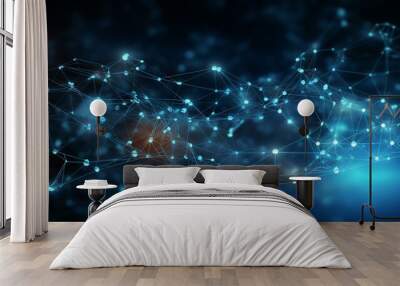 technology business neural network data background  Wall mural