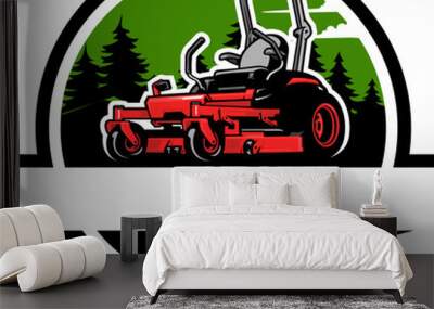 Zero Turn Lawn Mower Lawn Care Logo
 Wall mural