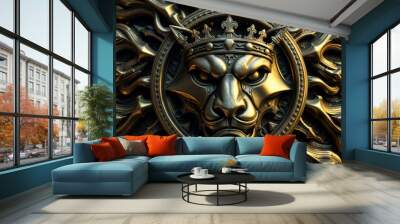 golden lion head Wall mural