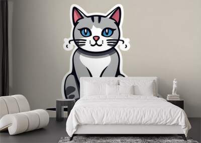 blue eyes cat Wall mural