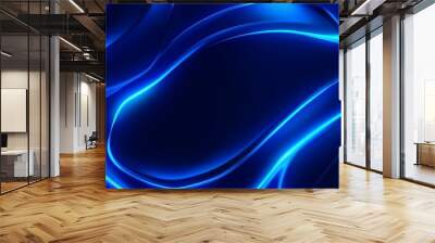 Abstract background with smooth blue light streaks flowing on dark background for modern and futuristic design concept Wall mural