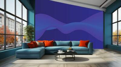 Abstract blue wave flowing on a dark background with negative space for movement and energy design concept Wall mural