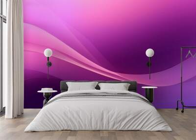 Simple gradient purple abstract background with smooth waves curves flowing Wall mural