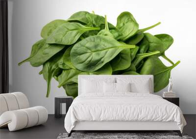 Bunch of fresh spinach isolated on transparent background Wall mural