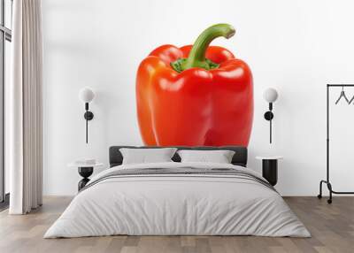 Vibrant Bell Pepper Isolated on Transparent Background Wall mural