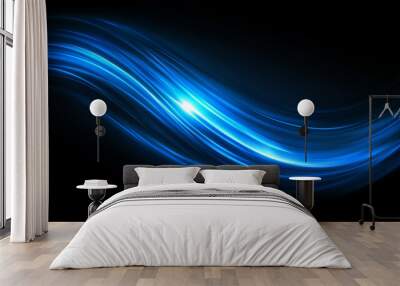 dynamic blue motion blur, evoking a sense of speed and fluidity. The swirling patterns and gradient tones suggest a fusion of energy, technology, and modernity Wall mural