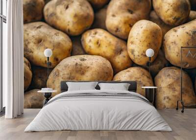 fresh organic potatoes with natural textures, symbolizing wholesome, nutritious food Wall mural