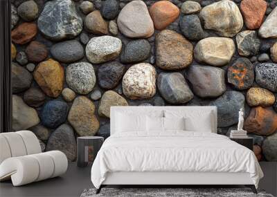 stone wall and rubble scattered, revealing ancient architectural remnants. The scene evokes themes of decay, history, and the passage of time, reflecting a sense of loss and transformation Wall mural