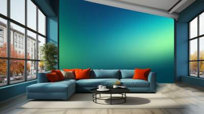 teal green-blue grainy color gradient background with a glowing noise texture, perfect for cover headers or posters. The soothing blend and subtle glow evoke calmness and tranquility Wall mural