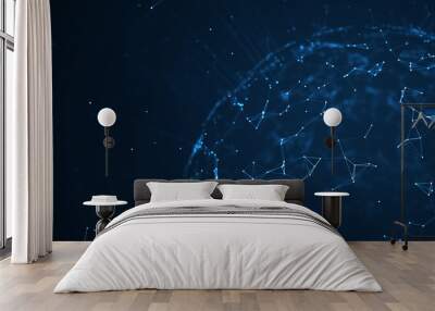 Big data network and IOT concept. Wall mural