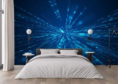 Speed of digital lights background. Wall mural