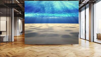 Underwater background with sandy sea bottom. Wall mural