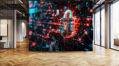 A encryption solution ensuring secure communication and data privacy in digital interactions  Wall mural