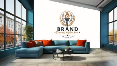 Set bundle Burning Torch fire flame logo design for business company
 Wall mural