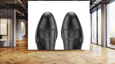 Black leather oxford isolated on white background. Wall mural