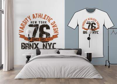 Inscribed shirt design varsity athletic division, t-shirt template typography. Wall mural