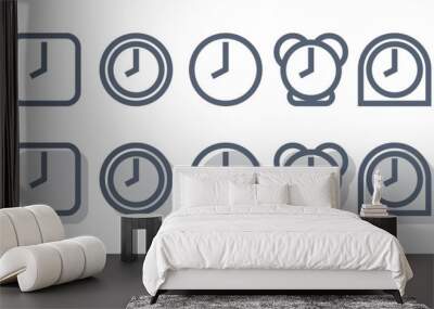 various types of clock logo icon vector illustration Wall mural