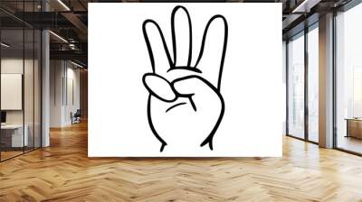 Hand and fingers sign  Wall mural