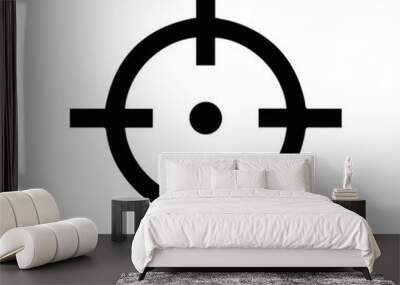 Focus target icon. Focus camera lens, square frame shot screen with cross symbol, photo concept. Simple outline style. Line vector illustration design isolated on white background. EPS 10. Wall mural