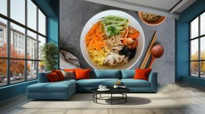 Homemade Japanese cuisine. Honey Sesame & Soy Shirataki Noodle. Delicious and healthy light meal for weight watcher, on diet and light eater. Wall mural