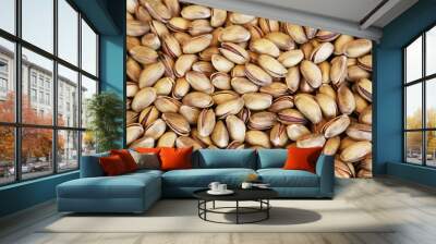 roasted pistachios close-up background Wall mural