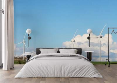 Windmill turbines generating sustainable electricity, Clean and green wind power generation, Nature-powered wind energy technology Wall mural